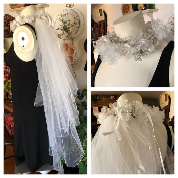 Vintage White Crown Veil